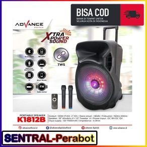 speaker bluetooth portable advance k1812b 18 inch-free 2bh mic werles