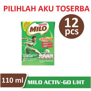 Susu Milo Kotak Coklat ACTIVE GO UHT - ukuran 115 ml MENJADI 110 ml  ( 1 PAKET ISI 12 PCS)