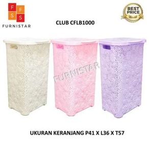 KERANJANG BAJU LAUNDRY BASKET MOTIF ROTAN CLUB CFLB1000/ Club Plastic