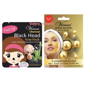 VIENNA PEEL OFF CHARCOAL BLACK HEAD NOSE | ANTI AGING LUXURIOUS GOLD PACK 10 ml