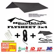 Flysheet 3x4 / 4x3 Tenda Camping Free Tali dan Pasak waterproof Mountblank original