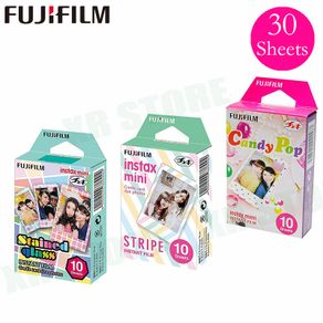 Fujifilm Stained Glass + Garis + Permen Pop Fuji Instan Kertas Foto untuk Instax Mini 11 8 9 Film 70 7S 50S 90 25 Bagikan SP-1 Kamera