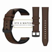strap jam tangan tali jam rubber kulit 20mm lz quick release - coklat (black)