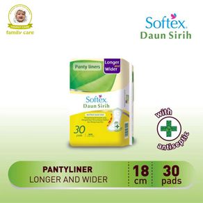 Softex Pantyliner Daun Sirih Longer Wider | Panty Liner 18cm isi 30pcs