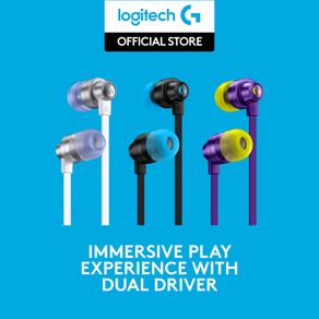 Logitech G333 In-Ear Earphone Gaming dengan Type C Adapter, Dual Driver Audio & Microphone, untuk Mobile Gaming