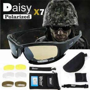 Kacamata sunglasses police military tactical Daisy x7 anti UV 4 lensa