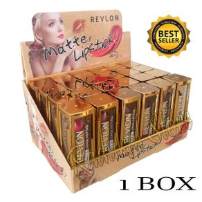 1 BOX [ 24 Pcs ] Lipstik Revlon Matte Longlasting Warna Random / Lipstick Matte Revlon
