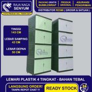 LEMARI BAJU PLASTIK / LEMARI PAKAIAN 4 SUSUN / 4 TINGKAT ROTAN / DADU
