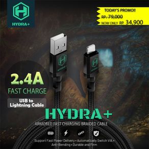 HYDRA+ Kabel Data USB to Lightning Cable iPhone 2.4A Fast Charging 1M