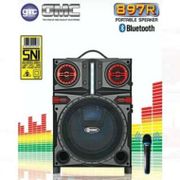GMC 897R SPEAKER PORTABLE BLUETOOTH 8 INCH + MIC WIRELESS
