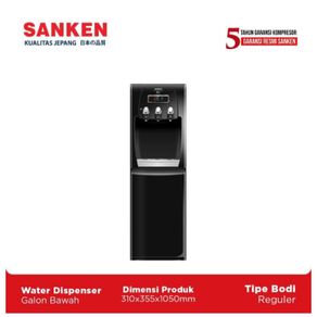 Sanken Dispenser Galon Bawah HWD-C523IC Hitam Bottom Loading