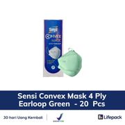 Sensi Convex Mask 4 Ply Earloop Green  - 20  Pcs - LIFEPACK