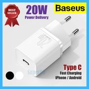 baseus type c pd 20w qc 3.0 adaptor charger fast charging quick charge - putih