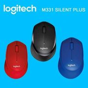 logitech mouse wireless m331 silent plus - merah