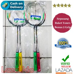 Promo Lazauda - Raket Badminton Sepasang - YONEX/LINING/VICTOR - Free 2 Grip Handuk