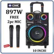 GMC 897W Speaker Bluetooth Speaker Meeting 10 Inch Free 2 Mic Wireless