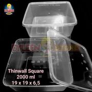 Gratis Ongkir Thinwall Square 2000 Ml | Food Container | Kotak Makan Plastik