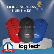 mouse wireless logitech silent plus m331 - merah
