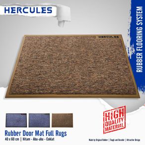karpet keset / door mat hercules full rugs uk 40x60 - hitam - cokelat