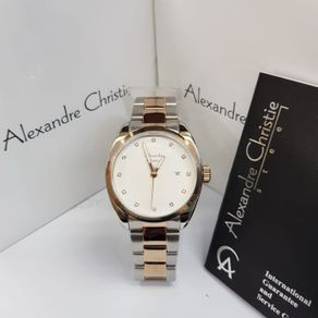 jam tangan wanita alexandre christie 8534 original - silver rosegold
