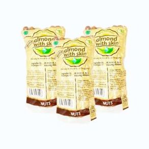 Trio Natural Almond Natural With Skin Roasted 250 gram ( Bundling 3 )