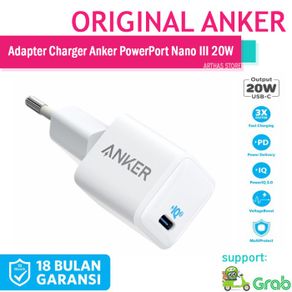 kepala charger iphone 12 11 anker powerport pd type c 20w fast charger