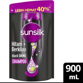 sunsilk shampo soft&smooth 900ml refil-black shine - hitam 900ml
