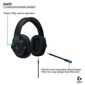 headset gaming logitech g433 7.1 black 