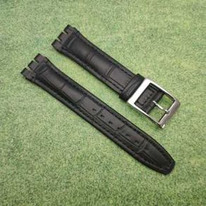 Tali Jam Tangan Swatch Kulit Hitam - Fit Size 19 - 22 Swatch Strap