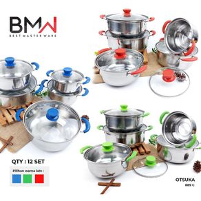 Panci Set Otsuka BMW Tutup Kaca - Soup Pot - Stock Pot Serbaguna