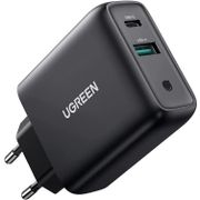 UGREEN Adapter Kepala Wall Charger Dual Port Output USB + Type-C PD QC 3.0 Fast Charging 36W iPhone Samsung 10217
