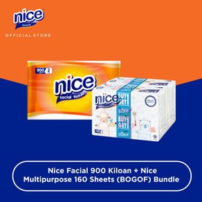 Nice Bundle [Buy 1 Get 1 Free] - Facial Tissue 900 gr + Towel Multifold 160 sheets