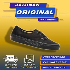 Vans Authentic Full Black Original Sepatu Sneakers Vans Pria Wanita Original Sepatu Vans Authentic Original