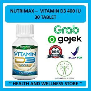 NUTRIMAX VITAMIN D3 400 IU 30 TABLET BPOM IMUN TUBUH TULANG