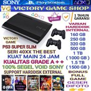 PS3 SUPER SLIM ASLI HFW CFW KUALITAS GRADE A/ HDD/ 1.5TB (1500GB)/ 1TB (1000GB)/ 500GB / 250GB/ 160GB BONUS FULL GAME