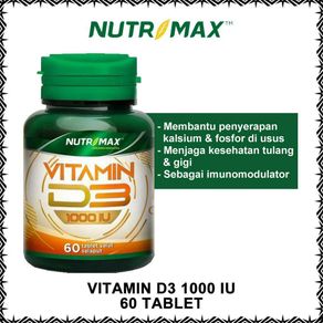 Nutrimax D3 1000 iu 30 Tablet 60 Tablet | Nutriwell Vitamin D3 1000 IU 90 Softgels | Multivitamin Tulang Original