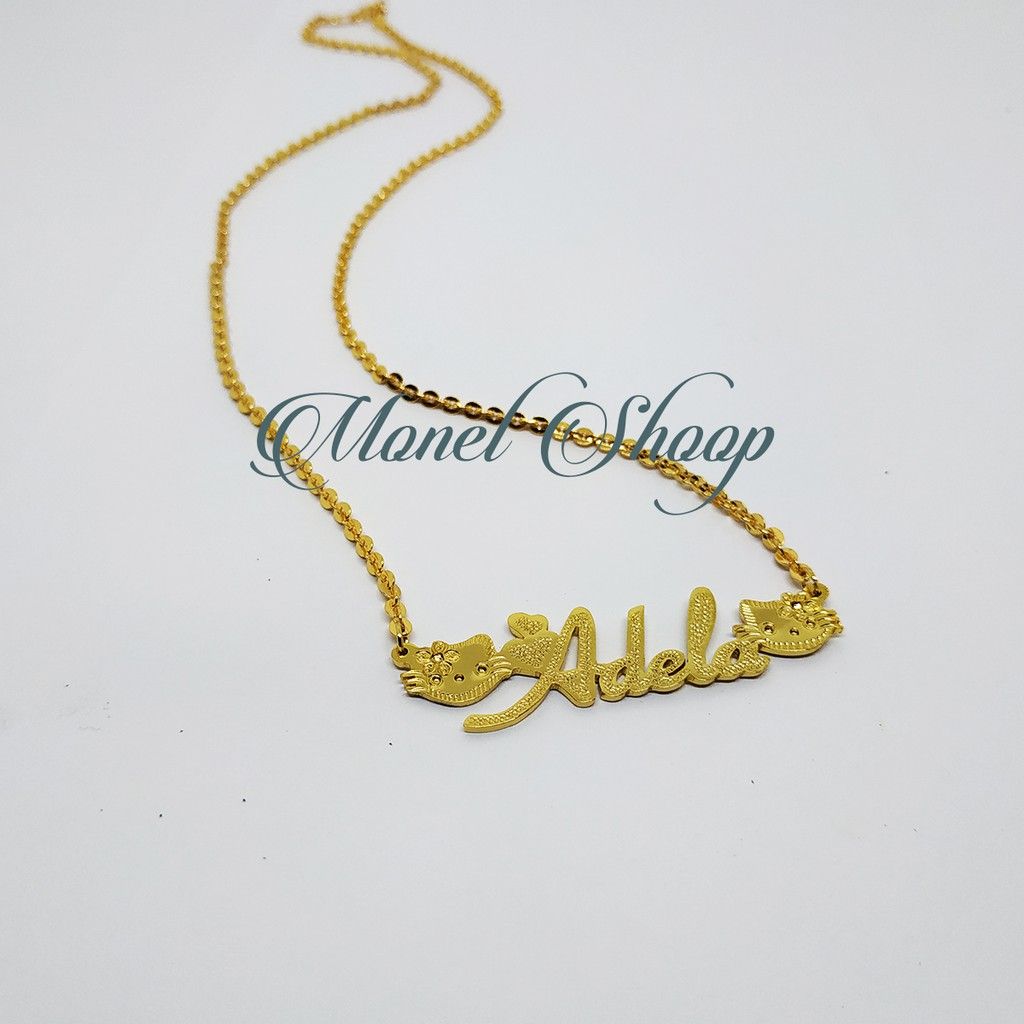 Pilihan kalung nama lapis emas asli 24 