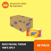 NICE Tissue Facial 180 Sheet [1 Karton / 60 Pack] - Alametric Mall