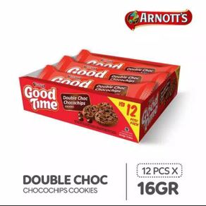 Murah & Promo ||  Biskuit goodtime double choco chips / snack good time 1 pak 12pcs x16gr