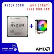 AMD Ryzen 5 5500 3.6Ghz Up To 4.2Ghz AM4 6 Core - TRAY FREE RGB COOLER
