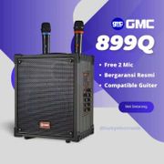 GMC 899Q Speaker Bluetooth 10 Inch Free 2 Microphone Mic Wireless - Warna Hitam