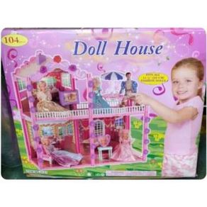 Mainan Anak Rumah Boneka Barbie Doll House isi 104 pis, kado
