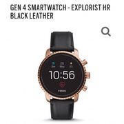 fossil smartwatch gen 4 black leather