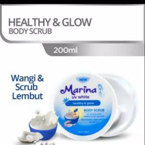 MARINA UV White Healthy & Glow Body Scrub 200ml Lulur Susu Pembersih