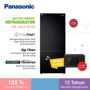 Panasonic NR-BX421BPKD Kulkas 2 Pintu Bottom Freezer + inverter + Prime Fresh [465 L] - Black