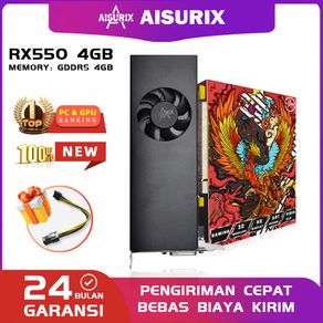 AISURIX AMD RX 550 4GB DDR5 128Bit Graphics Card Dual Fans GPU Radeon RX550 4G D5 VGA Card COD