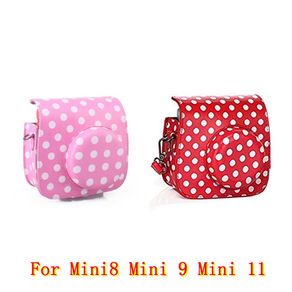 Cute Dot Case PU Kantong Tas Kamera dengan Tali Penutup Pelindung untuk Fujifilm Instax Mini 8/8 +/9 Mini 11 Kamera Instan