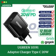 ugreen adaptor charger iphone ugreen 10220 20w type c pd fast charging - black 10191