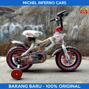 Sepeda Anak Laki Cowok BMX 12 Inch Michel Inferno Cars Ban Pompa Jumbo Usia 2 Tahun