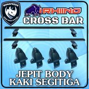 Rhino Cross Bar Jepit Body Kaki Segitiga - Crossbar Universal Mobil Atap Polos